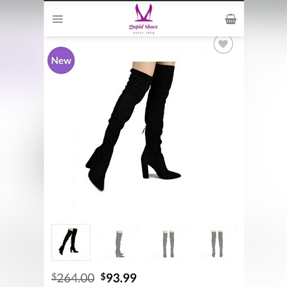 Qupid Signal-145X Black Stretch Suede Pu size 8 NWB - Picture 5 of 6